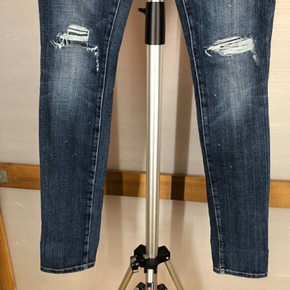Current/elliott The Skinny Loved Destroyed Denim Jean Sz 27 - Picture 4 of 13